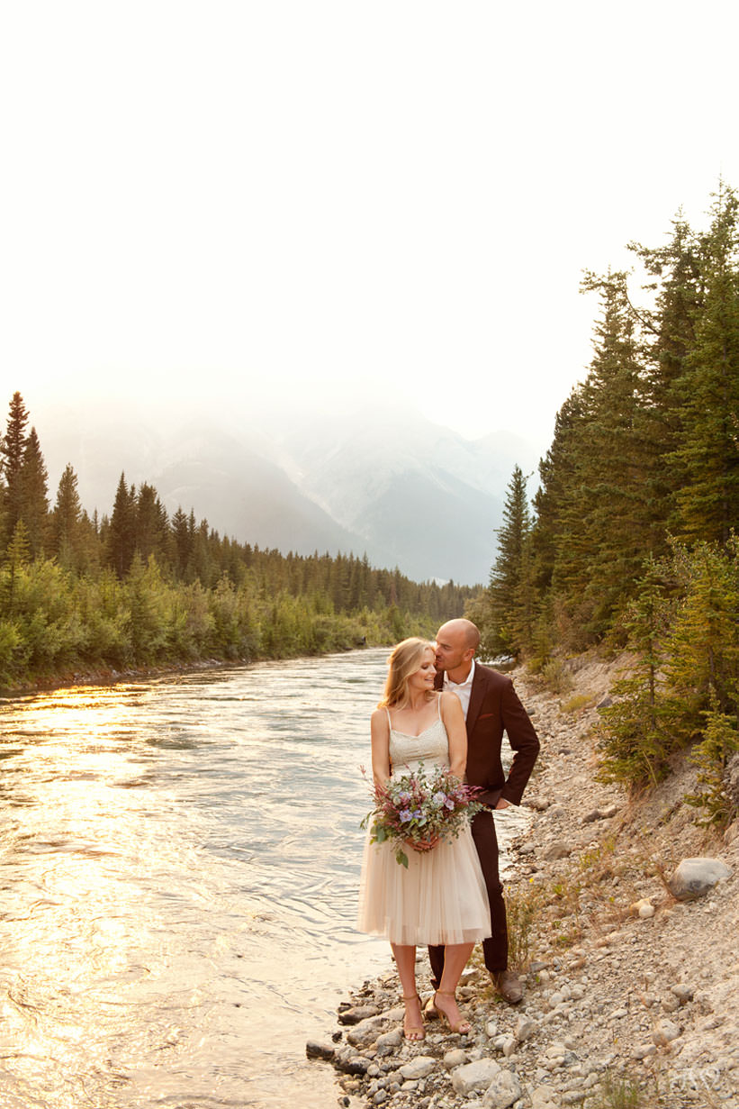 Caitie and Mark during their Spray Lakes engagement session captured by Tara Whittaker Photography
